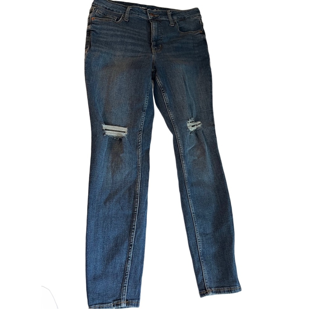 Justice Blue Distressed Straight Leg Jeans